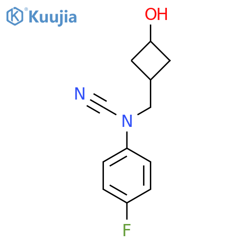 (1s,3s)-3-{[Cyano(4-fluorophenyl)amino]methyl}cyclobutan-1-ol structure