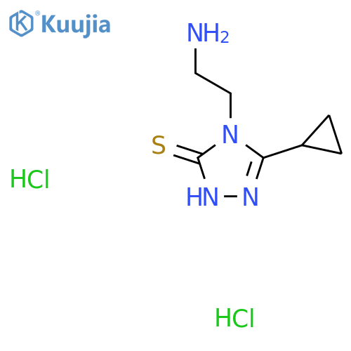 4-(2-aminoethyl)-5-cyclopropyl-4H-1,2,4-triazole-3-thiol dihydrochloride structure
