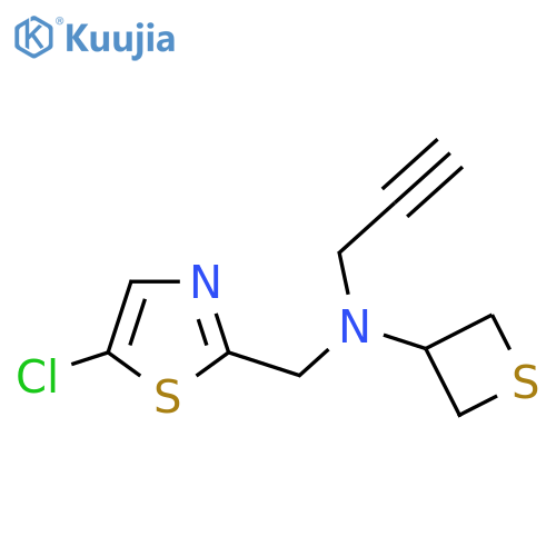 N-[(5-chloro-1,3-thiazol-2-yl)methyl]-N-(prop-2-yn-1-yl)thietan-3-amine structure