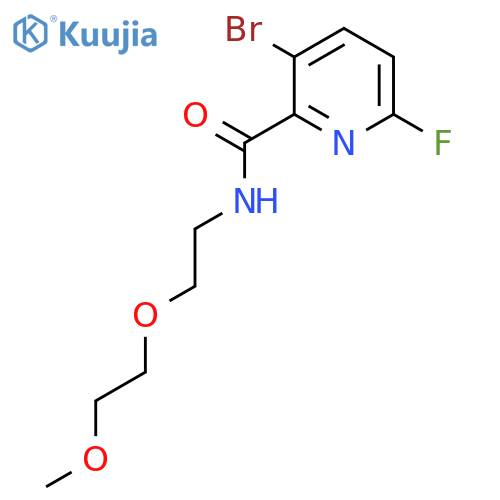 3-bromo-6-fluoro-N-2-(2-methoxyethoxy)ethylpyridine-2-carboxamide structure