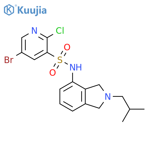 5-bromo-2-chloro-N-[2-(2-methylpropyl)-2,3-dihydro-1H-isoindol-4-yl]pyridine-3-sulfonamide structure