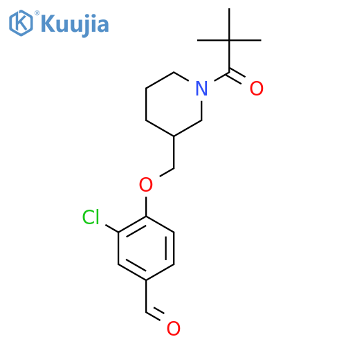 3-Chloro-4-{[1-(2,2-dimethylpropanoyl)piperidin-3-yl]methoxy}benzaldehyde structure
