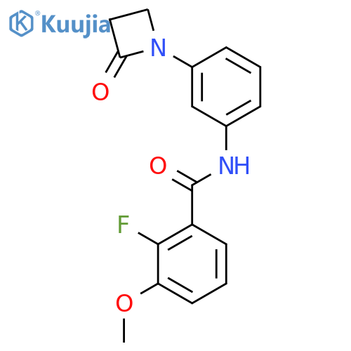 2-fluoro-3-methoxy-N-[3-(2-oxoazetidin-1-yl)phenyl]benzamide structure