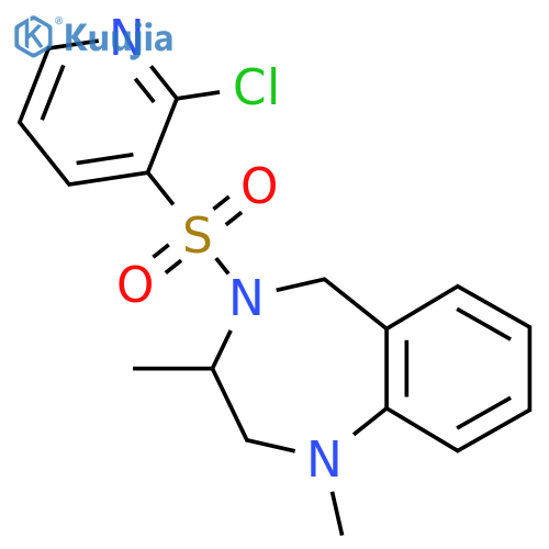 4-[(2-chloropyridin-3-yl)sulfonyl]-1,3-dimethyl-2,3,4,5-tetrahydro-1H-1,4-benzodiazepine structure