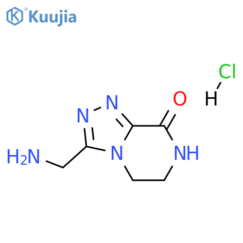 3-(aminomethyl)-5H,6H,7H,8H-[1,2,4]triazolo[4,3-a]pyrazin-8-one hydrochloride structure