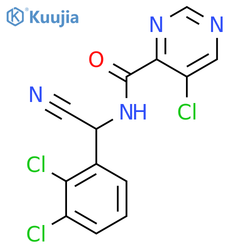5-chloro-N-[cyano(2,3-dichlorophenyl)methyl]pyrimidine-4-carboxamide structure