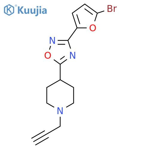4-[3-(5-Bromofuran-2-yl)-1,2,4-oxadiazol-5-yl]-1-(prop-2-yn-1-yl)piperidine structure