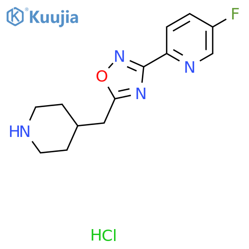 3-(5-Fluoropyridin-2-yl)-5-(piperidin-4-ylmethyl)-1,2,4-oxadiazole hydrochloride structure