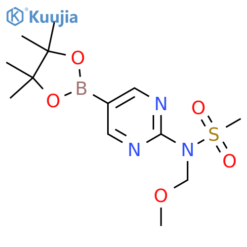2-(Methanesulfonyl(N-methoxymethyl)amino)pyrimidine-5-boronic acid, pinacol ester structure