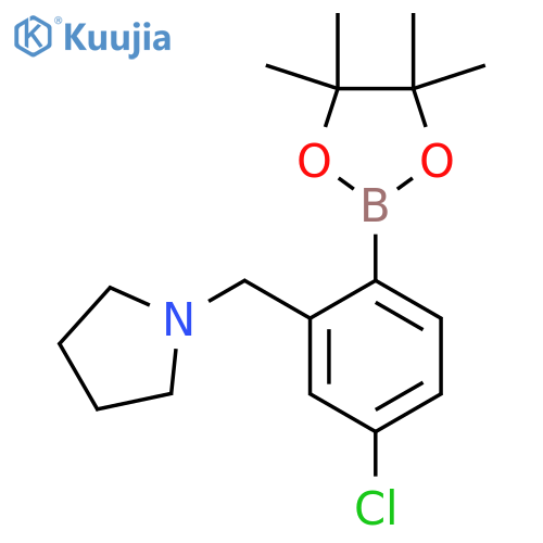 4-Chloro-2-(pyrrolidinomethyl)phenylboronic acid, pinacol ester structure