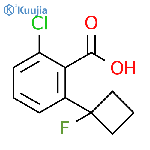 2-chloro-6-(1-fluorocyclobutyl)benzoic acid structure