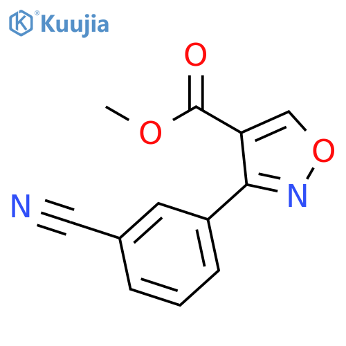 4-Isoxazolecarboxylicacid, 3-(3-cyanophenyl)-, methyl ester structure