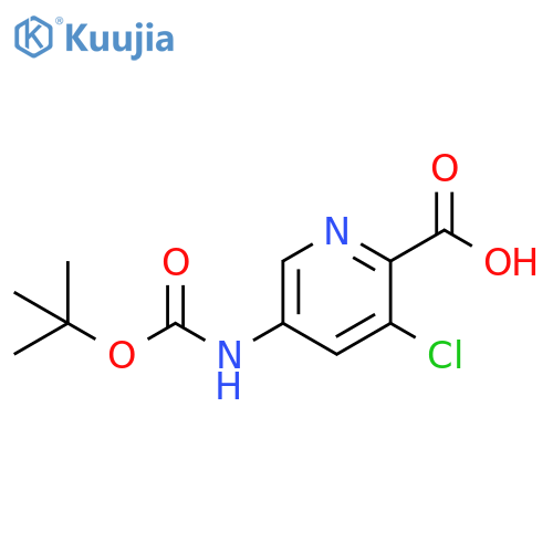 2-Pyridinecarboxylic acid, 3-chloro-5-[[(1,1-dimethylethoxy)carbonyl]amino]- structure