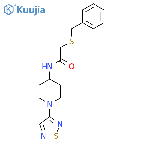 2-(benzylsulfanyl)-N-1-(1,2,5-thiadiazol-3-yl)piperidin-4-ylacetamide structure