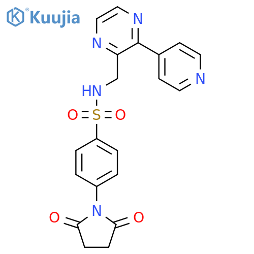 4-(2,5-dioxopyrrolidin-1-yl)-N-{[3-(pyridin-4-yl)pyrazin-2-yl]methyl}benzene-1-sulfonamide structure
