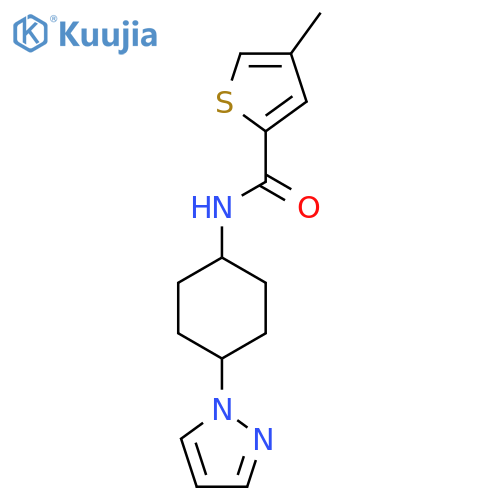 4-methyl-N-[4-(1H-pyrazol-1-yl)cyclohexyl]thiophene-2-carboxamide structure