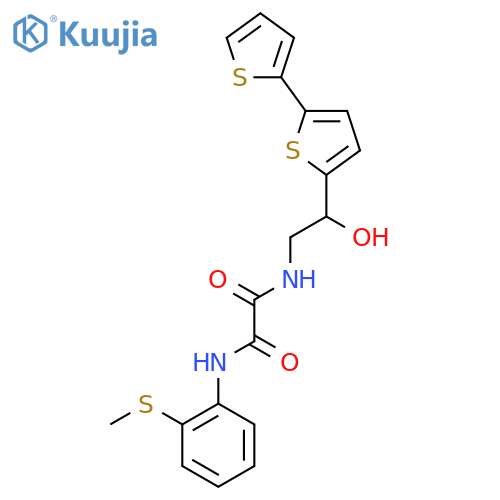 N-(2-{2,2'-bithiophene-5-yl}-2-hydroxyethyl)-N'-2-(methylsulfanyl)phenylethanediamide structure
