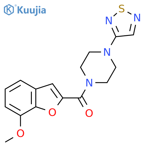 1-(7-methoxy-1-benzofuran-2-carbonyl)-4-(1,2,5-thiadiazol-3-yl)piperazine structure