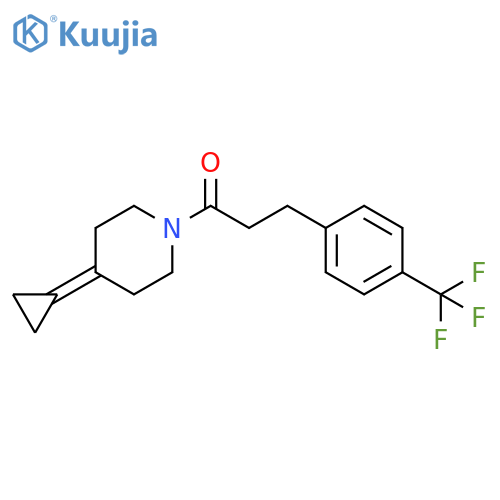 1-(4-cyclopropylidenepiperidin-1-yl)-3-4-(trifluoromethyl)phenylpropan-1-one structure