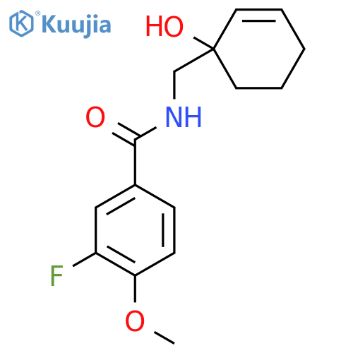 3-fluoro-N-[(1-hydroxycyclohex-2-en-1-yl)methyl]-4-methoxybenzamide structure