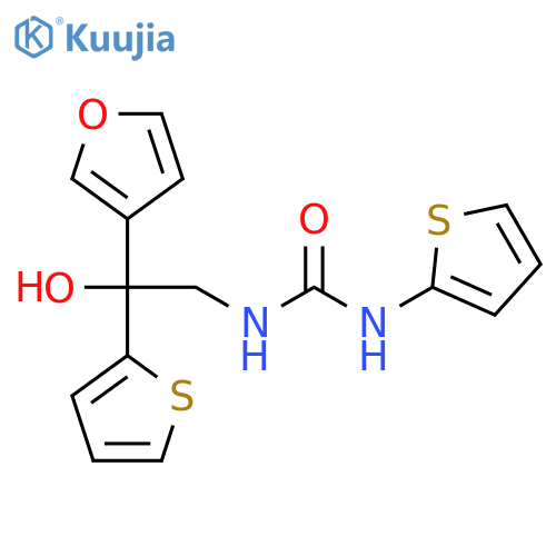 1-2-(furan-3-yl)-2-hydroxy-2-(thiophen-2-yl)ethyl-3-(thiophen-2-yl)urea structure