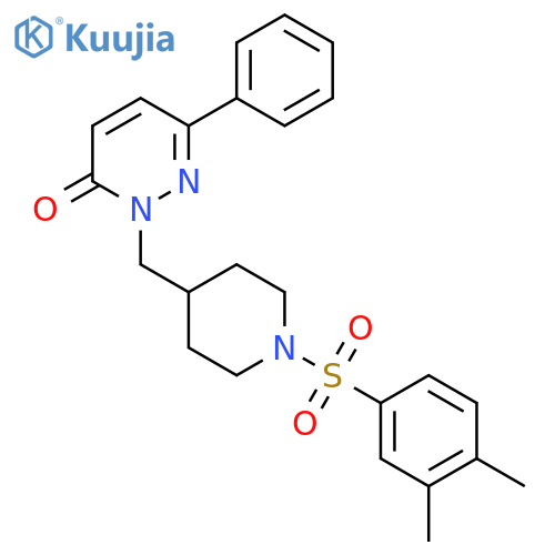 2-{1-(3,4-dimethylbenzenesulfonyl)piperidin-4-ylmethyl}-6-phenyl-2,3-dihydropyridazin-3-one structure