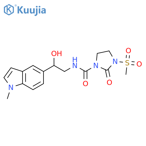 N-2-hydroxy-2-(1-methyl-1H-indol-5-yl)ethyl-3-methanesulfonyl-2-oxoimidazolidine-1-carboxamide structure