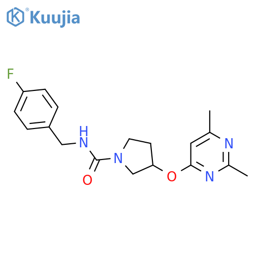3-[(2,6-dimethylpyrimidin-4-yl)oxy]-N-[(4-fluorophenyl)methyl]pyrrolidine-1-carboxamide structure