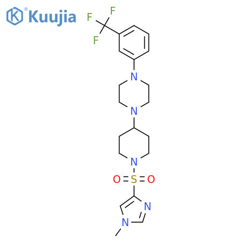 1-{1-[(1-methyl-1H-imidazol-4-yl)sulfonyl]piperidin-4-yl}-4-[3-(trifluoromethyl)phenyl]piperazine structure
