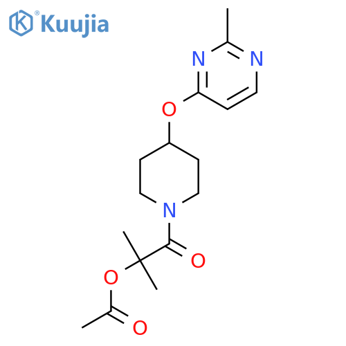 2-methyl-1-{4-(2-methylpyrimidin-4-yl)oxypiperidin-1-yl}-1-oxopropan-2-yl acetate structure