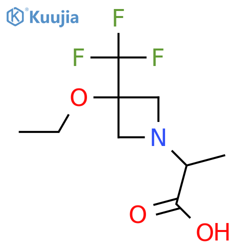 2-(3-Ethoxy-3-(trifluoromethyl)azetidin-1-yl)propanoic acid structure