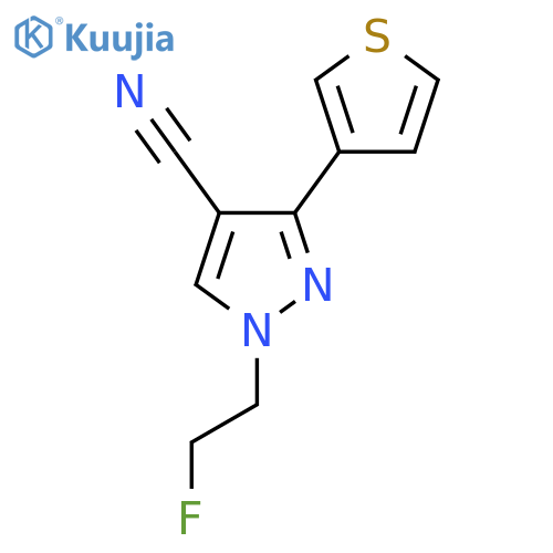 1-(2-fluoroethyl)-3-(thiophen-3-yl)-1H-pyrazole-4-carbonitrile structure