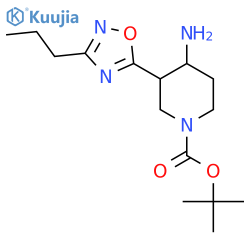 Tert-butyl 4-amino-3-(3-propyl-1,2,4-oxadiazol-5-yl)piperidine-1-carboxylate structure