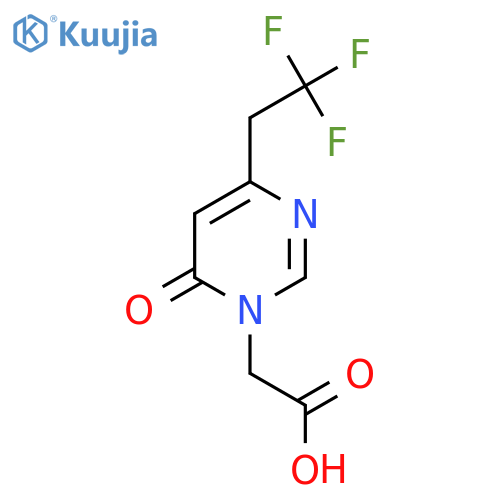 2-[6-Oxo-4-(2,2,2-trifluoroethyl)-1,6-dihydropyrimidin-1-yl]acetic acid structure