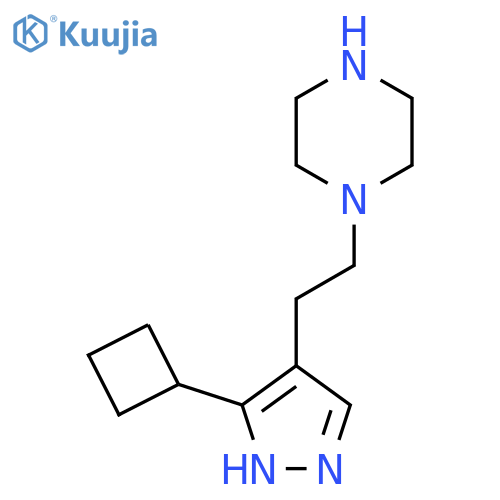 1-(2-(3-cyclobutyl-1H-pyrazol-4-yl)ethyl)piperazine structure
