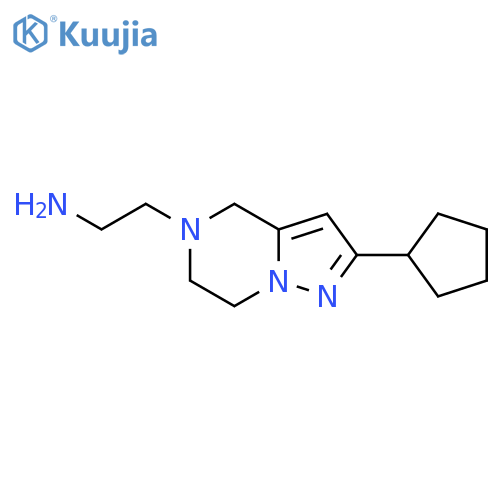 2-(2-cyclopentyl-6,7-dihydropyrazolo[1,5-a]pyrazin-5(4H)-yl)ethan-1-amine structure