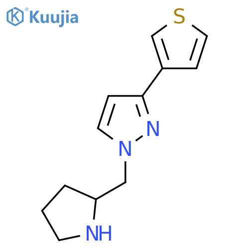 1-(Pyrrolidin-2-ylmethyl)-3-(thiophen-3-yl)-1H-pyrazole structure