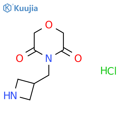 4-(Azetidin-3-ylmethyl)morpholine-3,5-dione hydrochloride structure