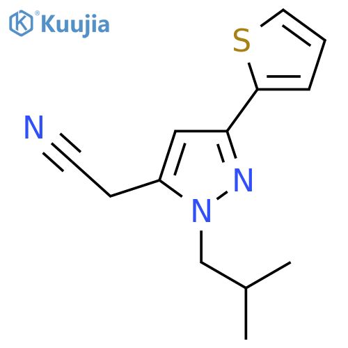 2-(1-isobutyl-3-(thiophen-2-yl)-1H-pyrazol-5-yl)acetonitrile structure