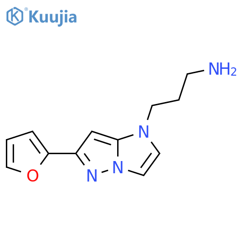 3-(6-(furan-2-yl)-1H-imidazo[1,2-b]pyrazol-1-yl)propan-1-amine structure