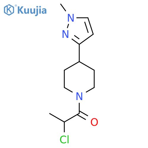 2-chloro-1-(4-(1-methyl-1H-pyrazol-3-yl)piperidin-1-yl)propan-1-one structure