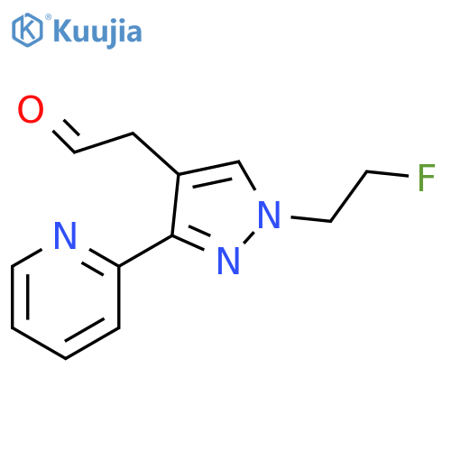 2-(1-(2-fluoroethyl)-3-(pyridin-2-yl)-1H-pyrazol-4-yl)acetaldehyde structure