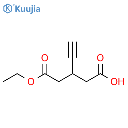 3-(2-ethoxy-2-oxoethyl)pent-4-ynoic acid structure