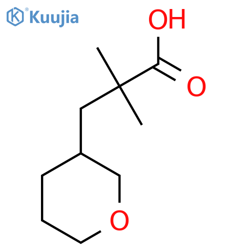 2,2-Dimethyl-3-(oxan-3-yl)propanoic acid structure