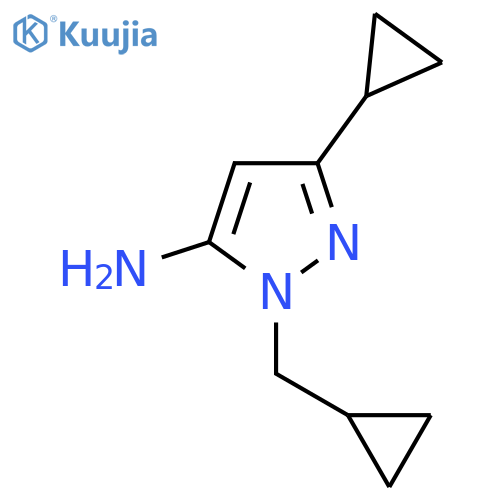 3-cyclopropyl-1-(cyclopropylmethyl)-1H-pyrazol-5-amine structure