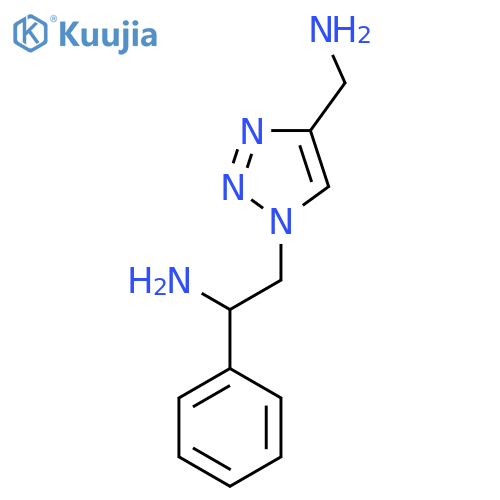 2-(4-(Aminomethyl)-1H-1,2,3-triazol-1-yl)-1-phenylethan-1-amine structure