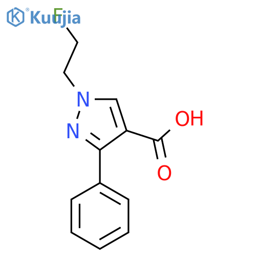 1-(2-fluoroethyl)-3-phenyl-1H-pyrazole-4-carboxylic acid structure
