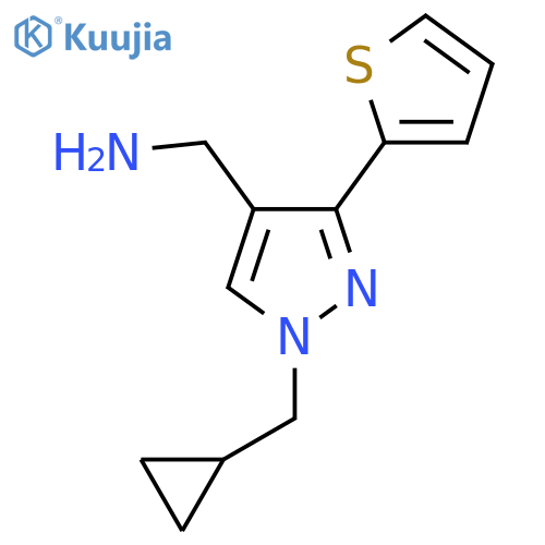 (1-(cyclopropylmethyl)-3-(thiophen-2-yl)-1H-pyrazol-4-yl)methanamine structure