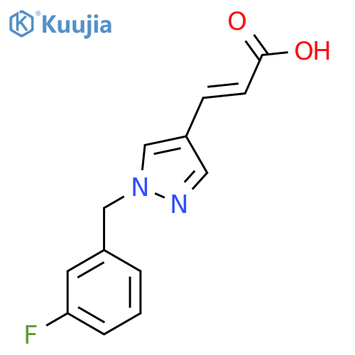(2E)-3-{1-[(3-fluorophenyl)methyl]-1H-pyrazol-4-yl}prop-2-enoic acid structure