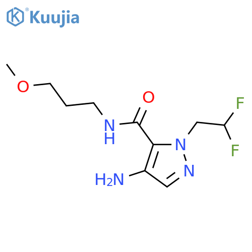 4-amino-1-(2,2-difluoroethyl)-N-(3-methoxypropyl)-1H-pyrazole-5-carboxamide structure